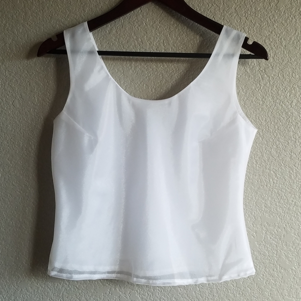 White organza sleeveless blouse sz S by Metaphor